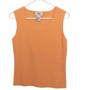 NWOT Talbots orange fine ribbed shell size M